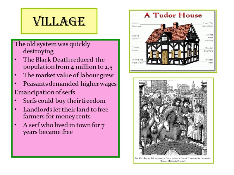 Village The old system was quickly destroying The Black Death reduced the population from